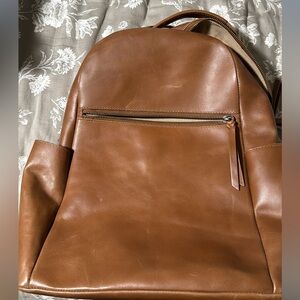 ABLE genuine leather backpack (ALEM in Whiskey)